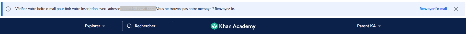 Renvoyer l'email pour valider le compte KA