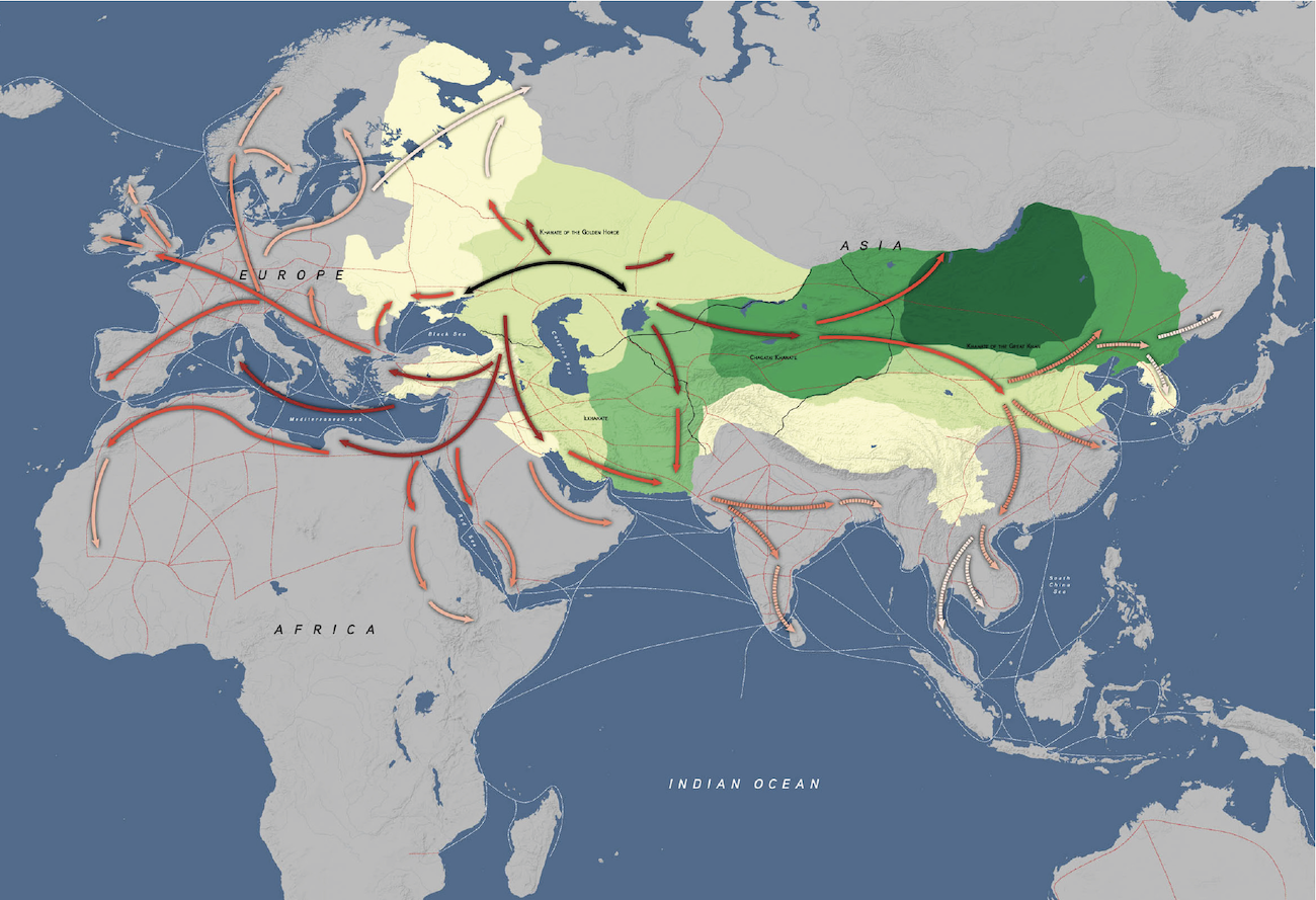 bubonic plague asia map