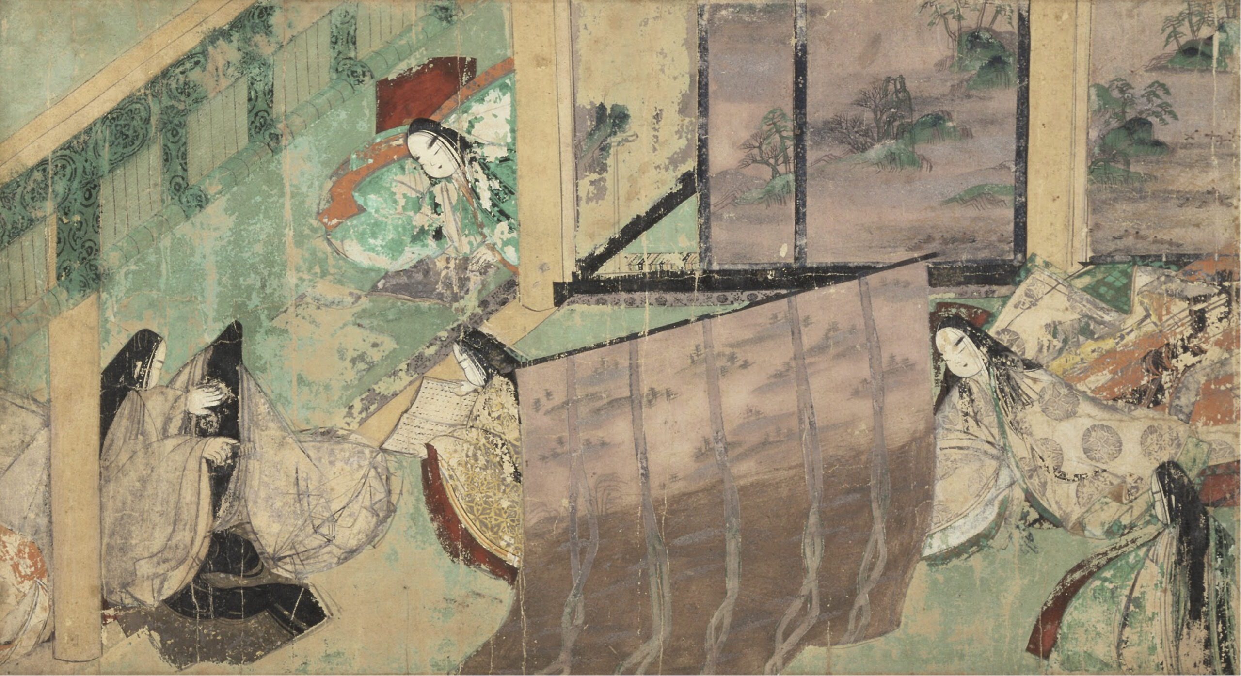 【未使用】The Tale of Genji Scroll「源氏物語絵巻」英文版 Illustrated scroll from the Tale of Genji (article) | Khan