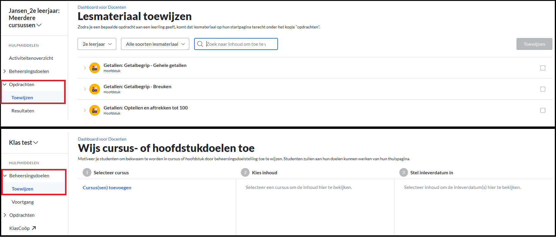 Wijs opdracht of beheersingsdoel toe