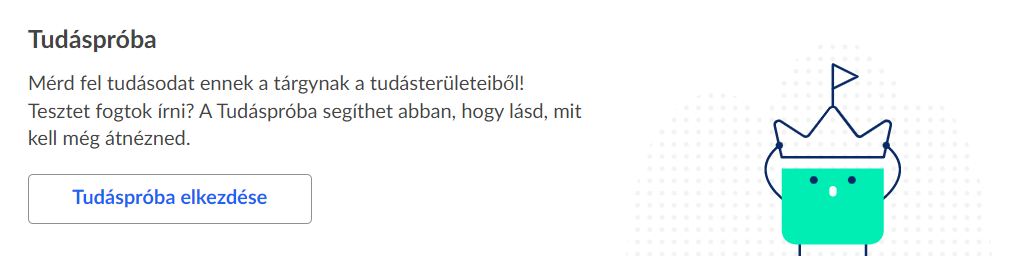 Képernyőkép egy tudáspróbáról