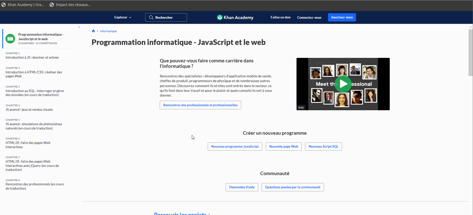 Lien direct de cours