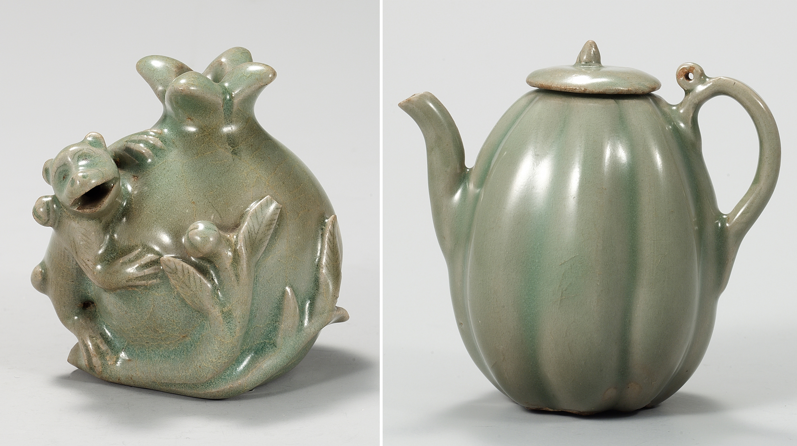 Asian online Celadon Turtle Teapot