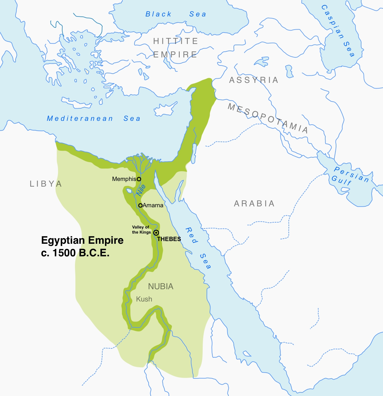 New Kingdom of the Egyptian Empire, c. 1500 B.C.E.