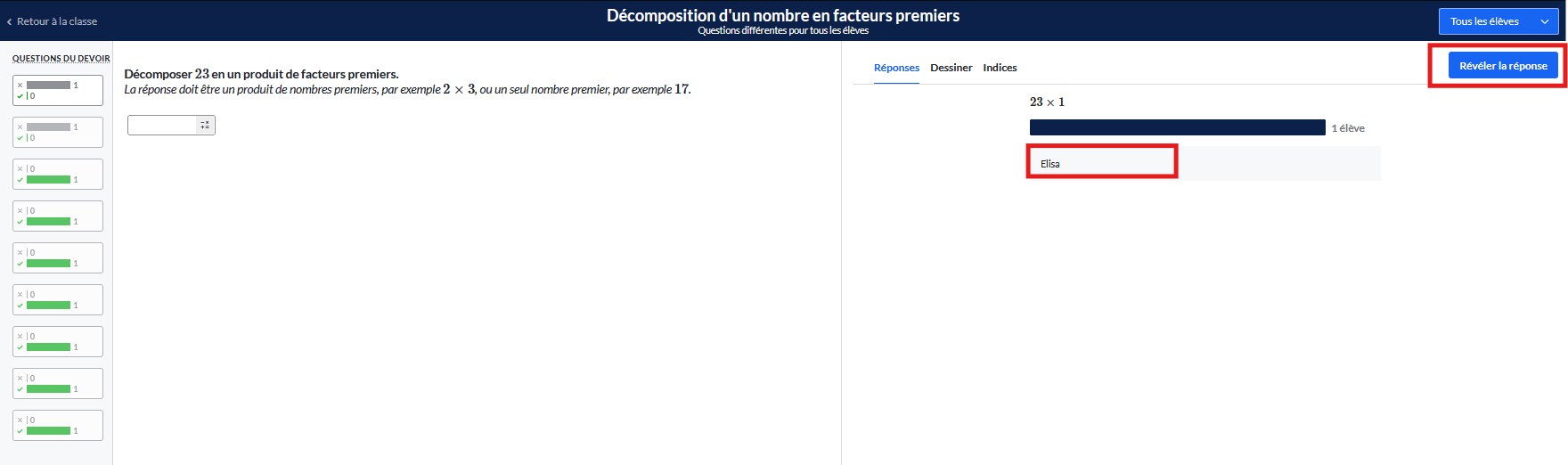 rapport réponses exercice
