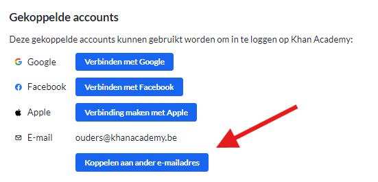 Koppelen een ander e-mailadres