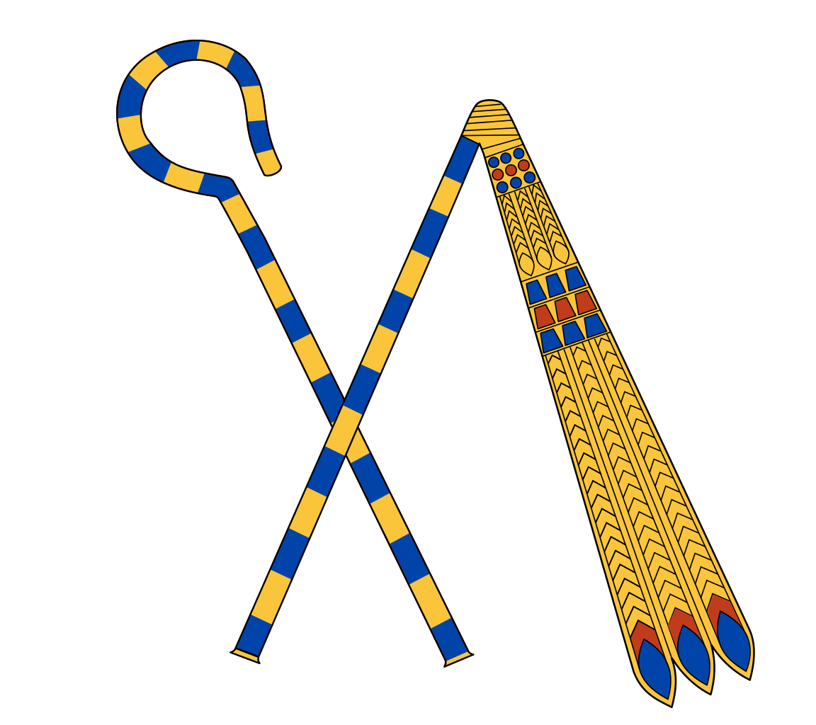 Egyptian crook and flail (by: Jeff Dahl, CC BY-SA 4.0)
