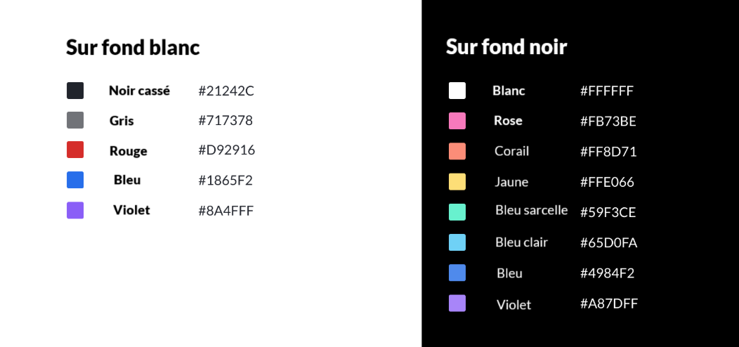 Palette de couleurs