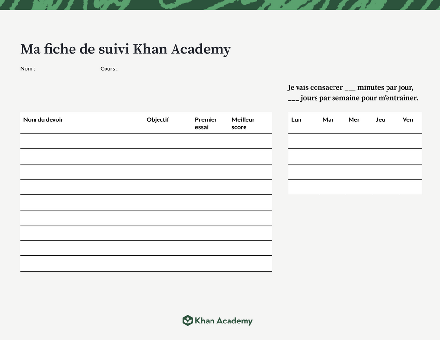 Fiche de suivi