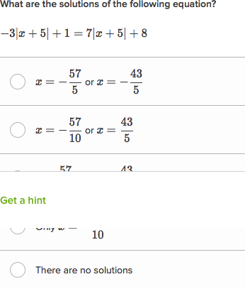 Solve Absolute Value Equations Practice Khan Academy
