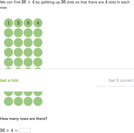 divide with visuals practice khan academy