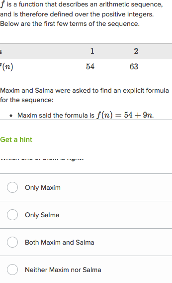 find explicit formula for arithmetic sequence