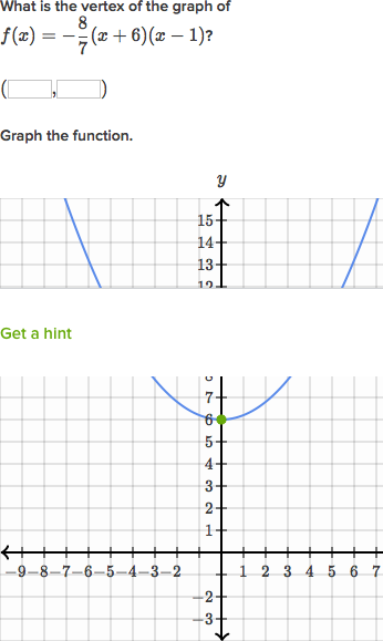 Graph Quadratics Factored Form Algebra Practice Khan