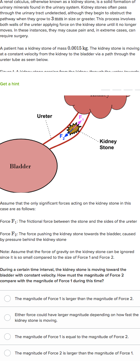 Forces On A Kidney Stone Practice Khan Academy