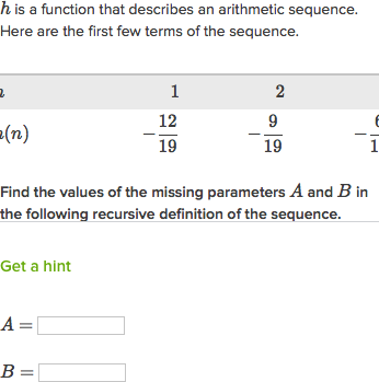 recursive formula for arithmetic sequence