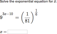 Solve Exponential Equations Using Exponent Properties Practice