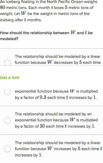 Exponential Vs Linear Models Practice Khan Academy