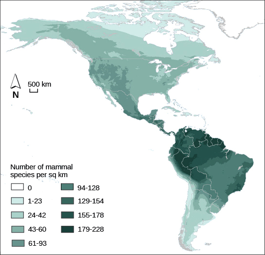 Species richness by biogeographical area and provinces