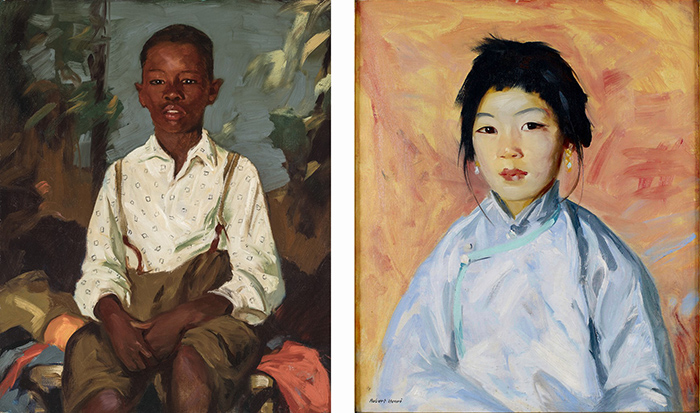 left: Robert Henri, Sylvester, 1914, oil of canvas, 81.2 x 66. cm (Terra Foundation for American Art); right: Robert Henri, 