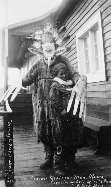 Shaman healing a sick boy, c. 1900-1930, Library of Congress