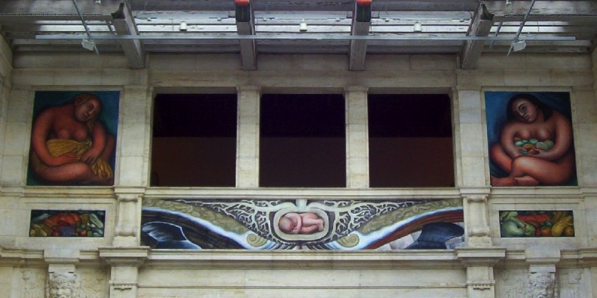View of east wall (detail), Diego Rivera, Detroit Industry murals, Detroit Institute of Arts (photo: Maia C, CC BY-NC-ND 2.0)