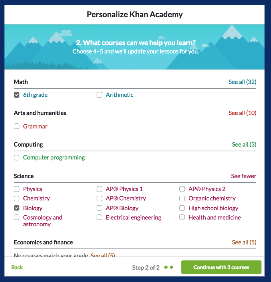 Khan Academy Printouts