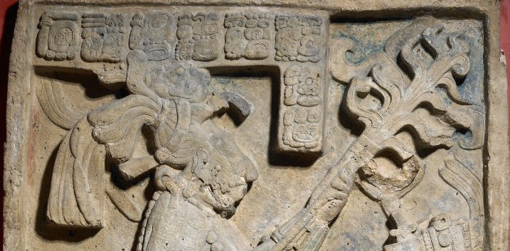 Yaxchilán lintel 24, structure 23, after 709 C.E., Maya, Late Classic period, limestone, 109 x 78 x 6 cm, Mexico © Trustees of the British Museum