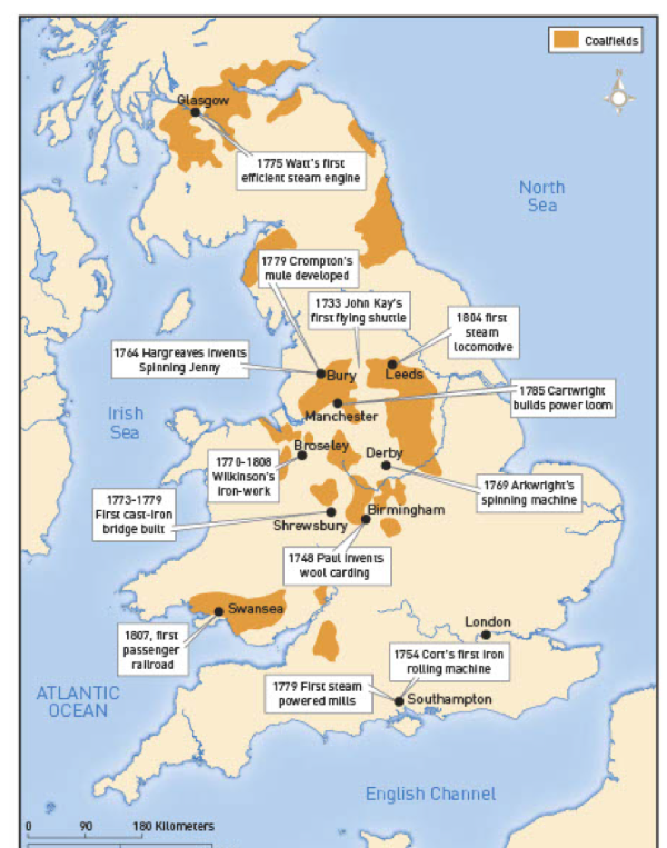 industrial revolution england map
