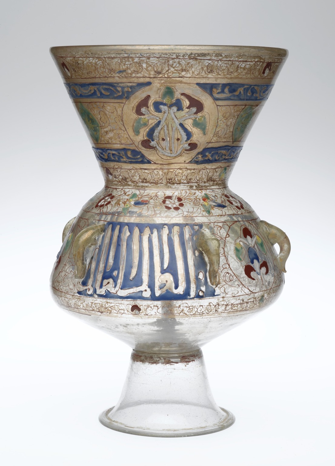 Arabian Middle Eastern Brass Islamic Art Vase Engraved With Arabic