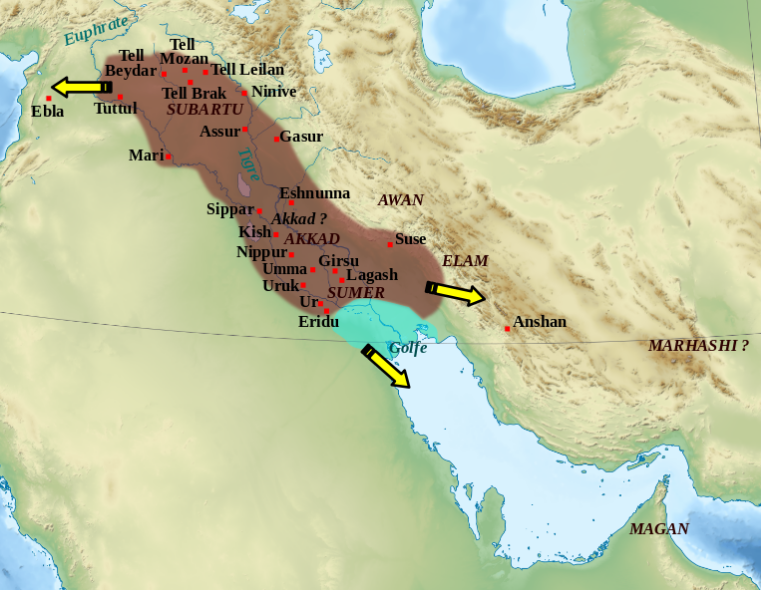 mesopotamia map with cities