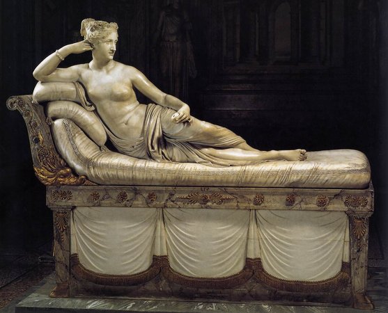 Skulptur Paolina Borghese nach Canova Venus Figur Antik Frauenfigur Veronese