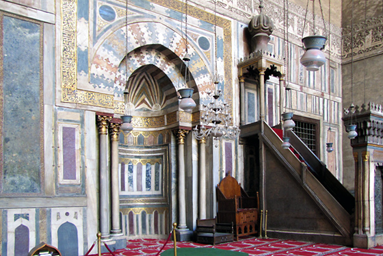 Mirabe & mimbar, Mesquita do Sultão Hassan, Cairo, 1356-63 (foto: Dave Berkowitz, CC BY 2.0)