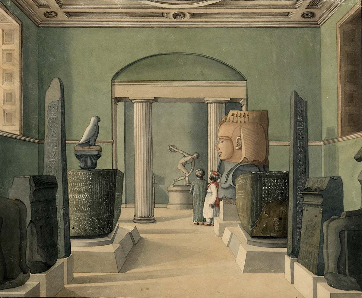 Տեսարան Բրիտանական թանգարանի Թաունլի պատկերասրահի եգիպտական սենյակից, 1820, 36,1 x 44,3 սմ (Բրիտանական թանգարան)