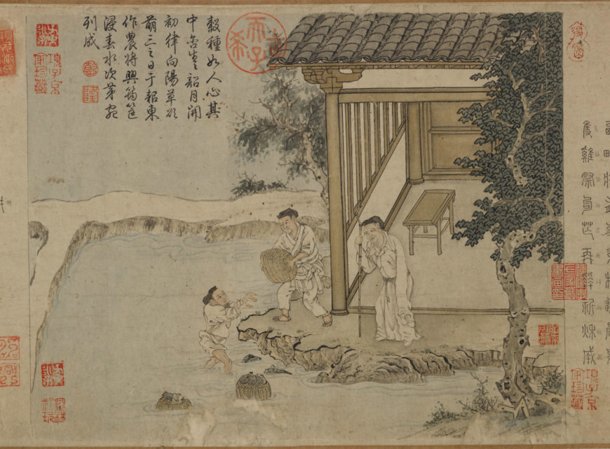 Attributed to Cheng Qi, Tilling Rice, after Lou Shou (article 