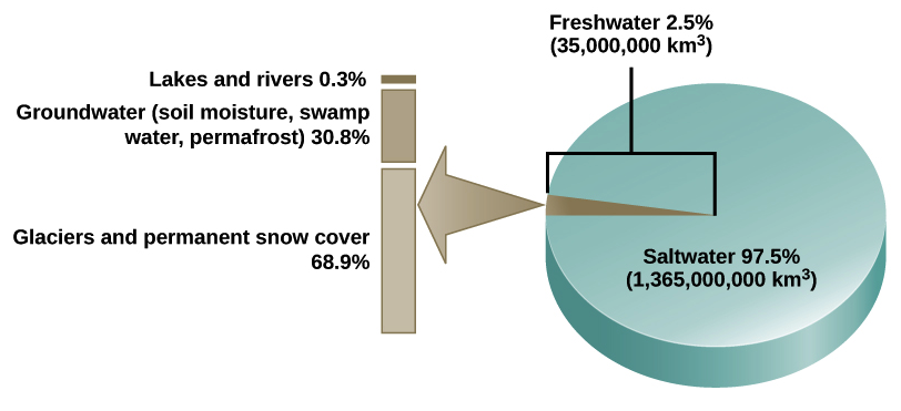 Distribution Chart Of Water On Earth