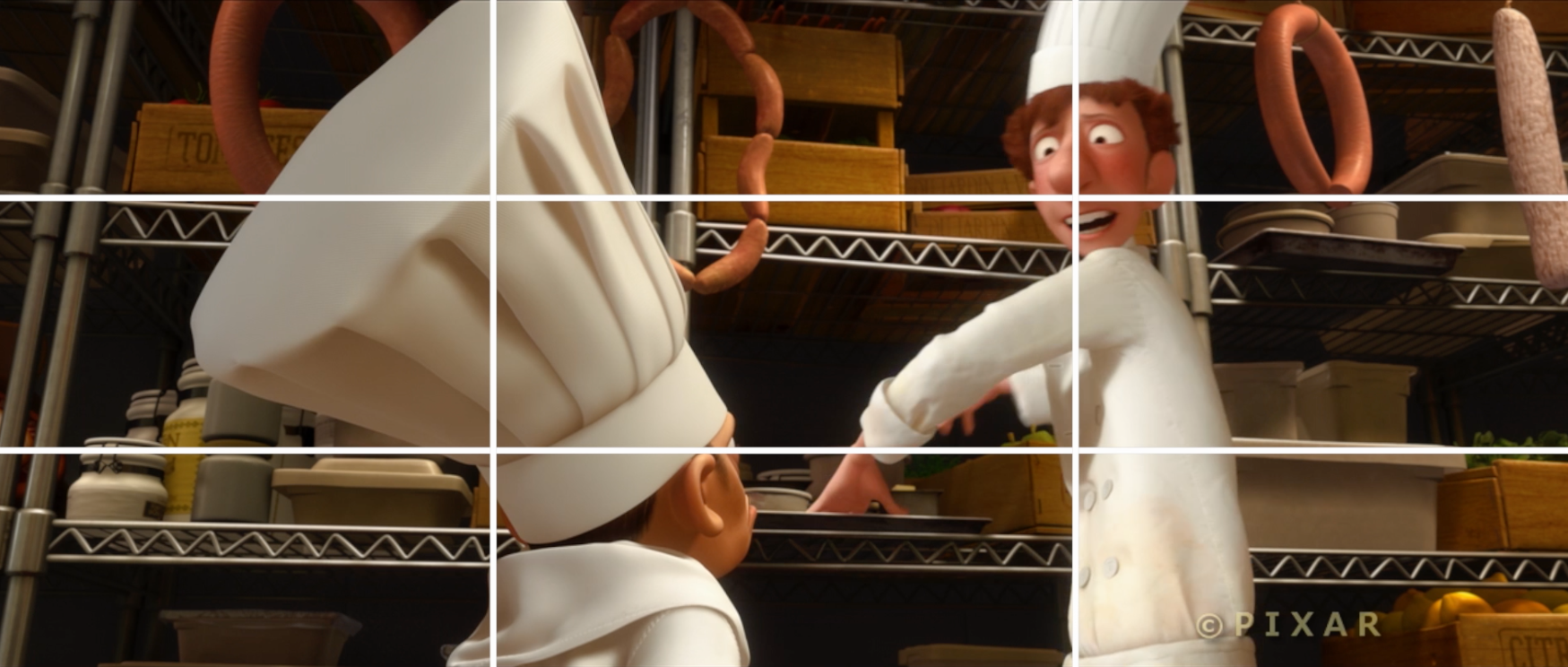 Rule of thirds image using a still from Ratatouille. 