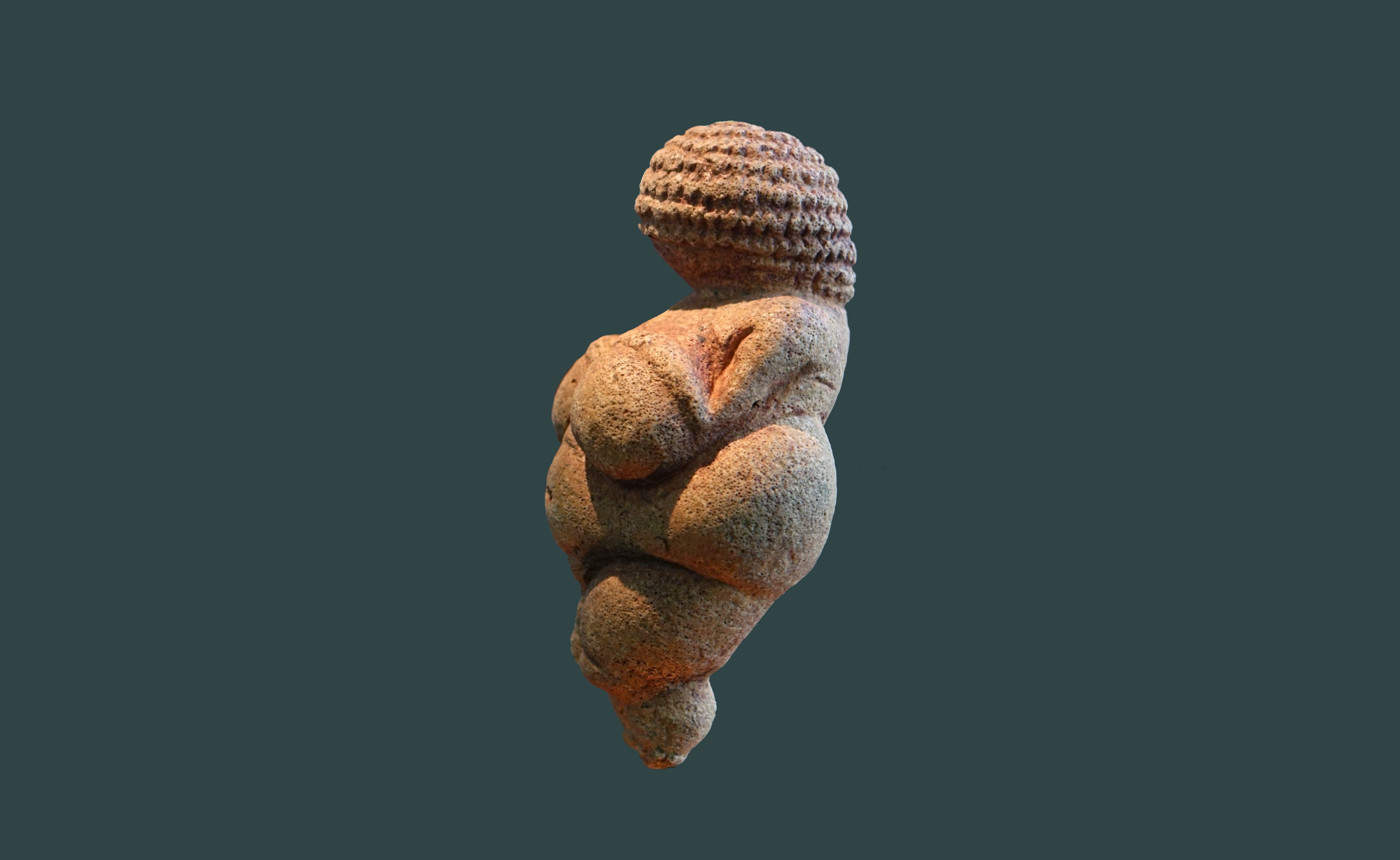 *Venus of Willendorf*, c. 24,000-22,000 B.C.E., limestone 11.1 cm high (Naturhistorisches Museum, Vienna)  (photo: Steven Zucker, CC BY-NC-SA 2.0)