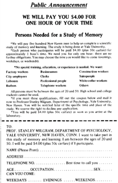 The Milgram experiment