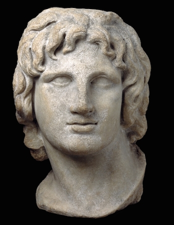 Marble portrait of Alexander the Great, Hellenistic Greek, 2nd-1st century B.C.E.,37cm high, Alexandria, Egypt © Trustees of the British Mus