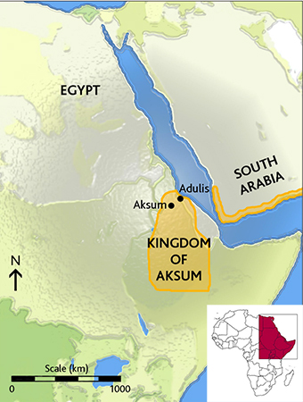 mapa del reino de aksum