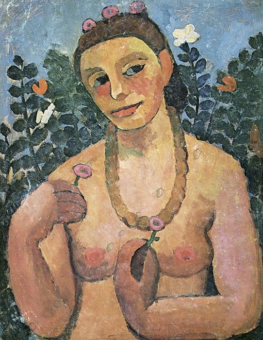 Tahitian, Women, With Mango Blossoms, Topless, Exposed Breasts