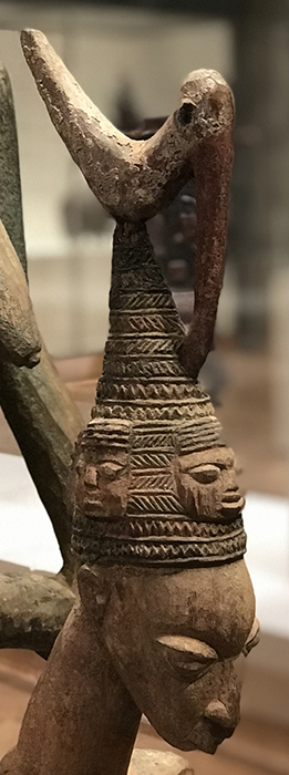 Olowe of Ise, Veranda Post of Enthroned King and Senior Wife, detail (photo: Dr. Delinda Collier, CC BY-NC-ND 4.0, Art Institute of Chicago)