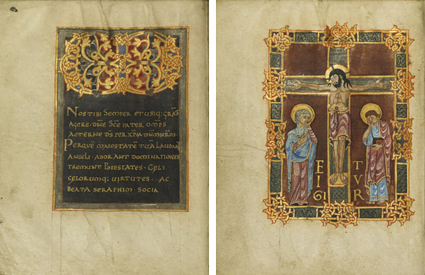 13th Century French Illuminated Manuscript Leaf 9 X 