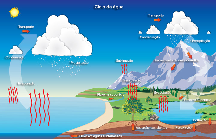 O Ciclo d'água, The water cycle, Portuguese