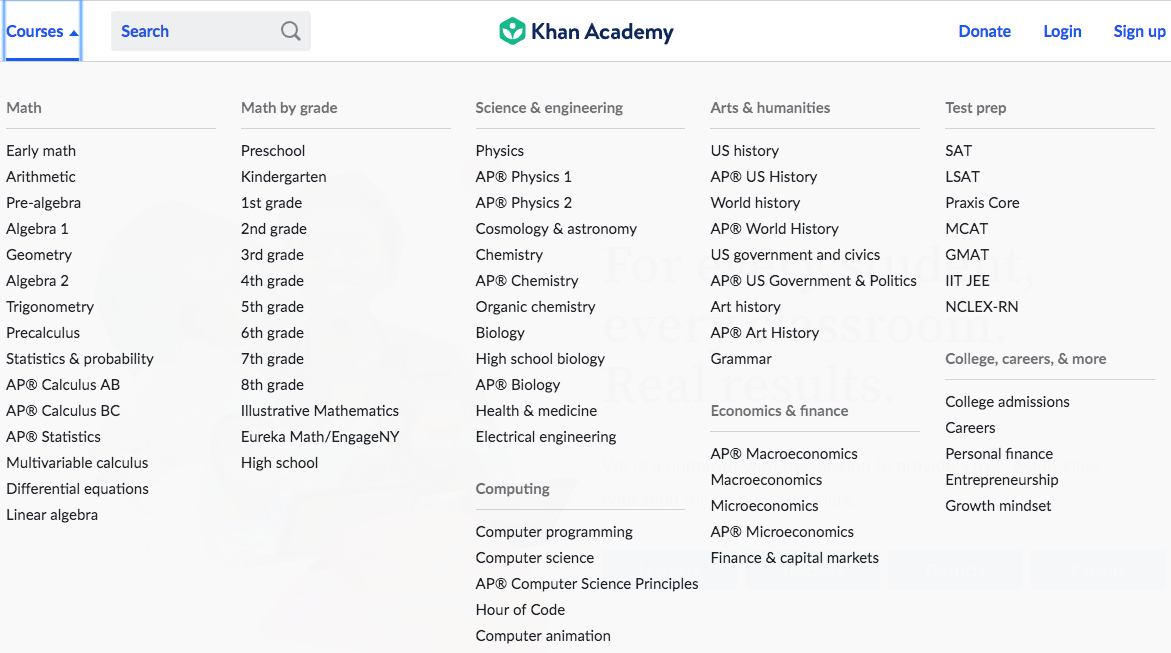 Our Courses Standards And Classes Article Khan Academy