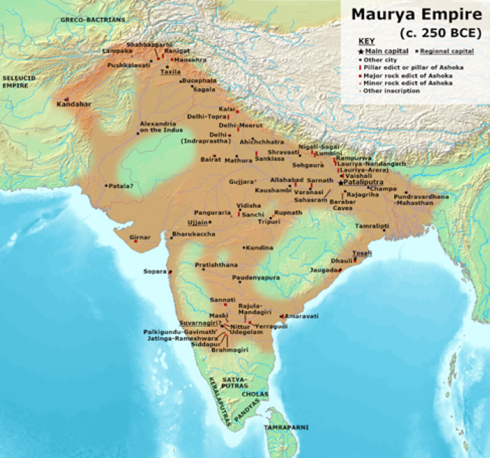 mauryan and gupta empire map