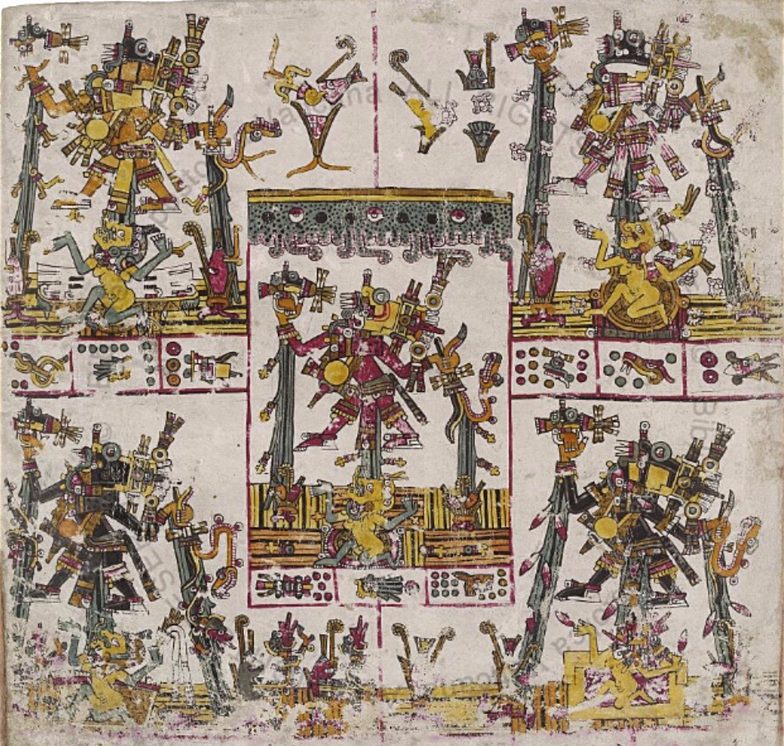 Borgia Codex Mictlantecuhtli And Quetzalcoatl