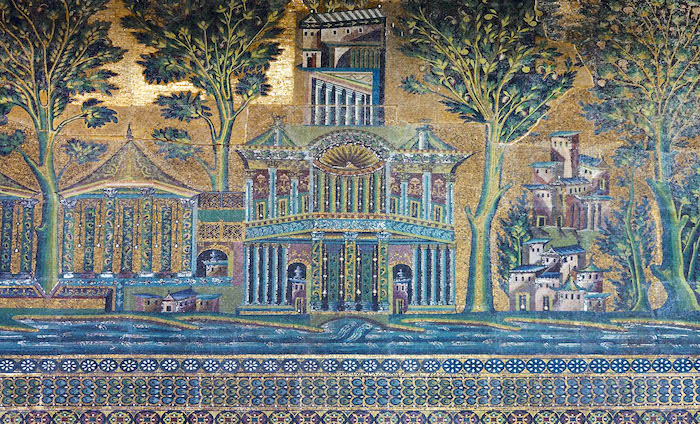 Mosaic, Great Mosque of Damascus (photo adapted from: american rugbier, CC BY-SA 2.0)