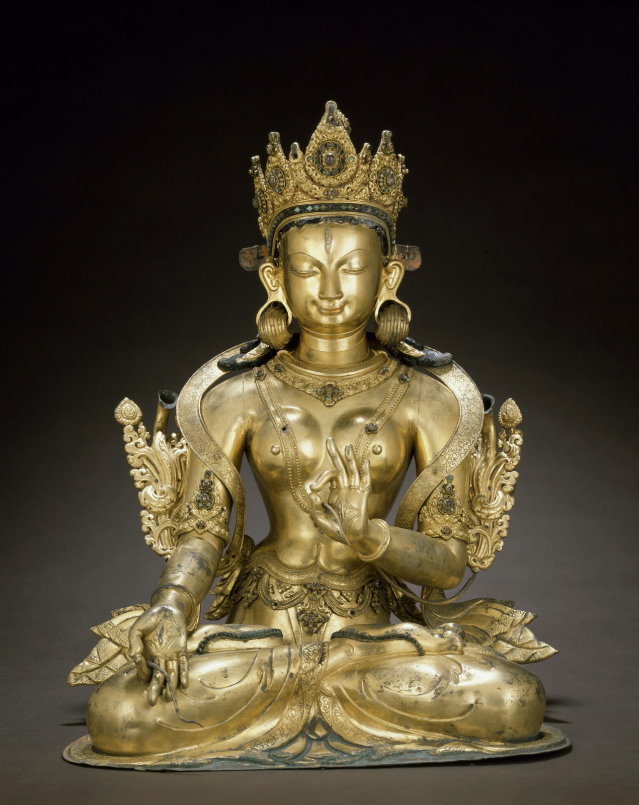 -- Antiques Tibet Brass Tibetan Buddhism Statue White tara