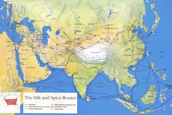 Silk and Spice Routes (image: UNESCO, Silk Roads: Dialogue, Diversity & Development)